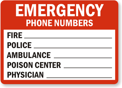 Emergency numbers